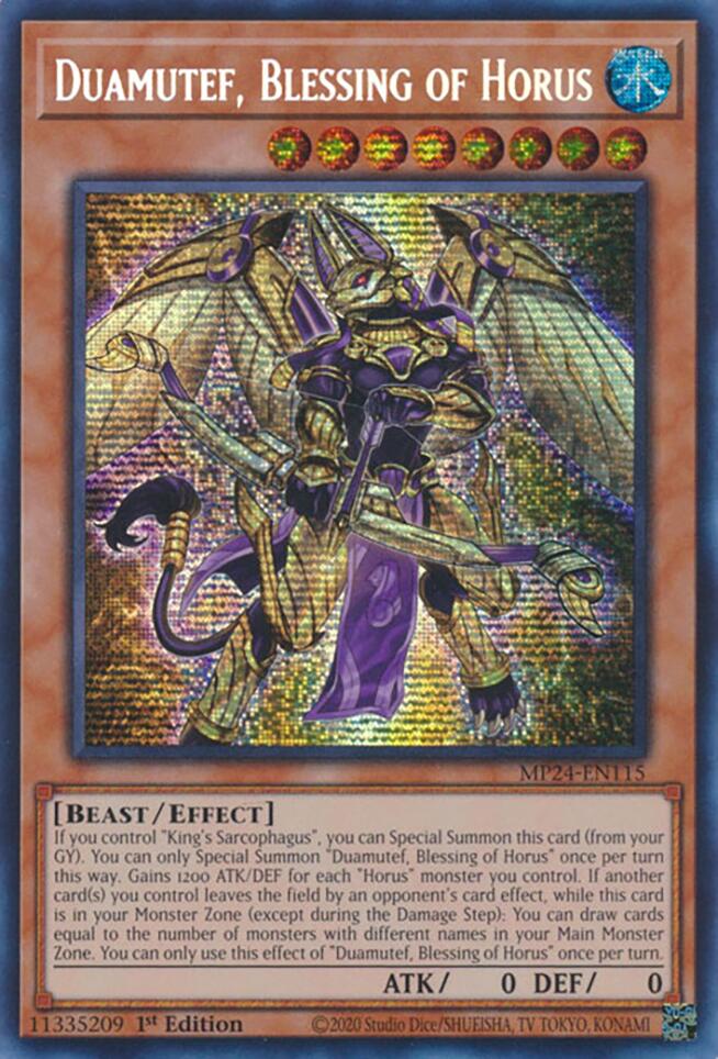 Duamutef, Blessing of Horus [MP24-EN115] Prismatic Secret Rare | Shuffle n Cut Hobbies & Games