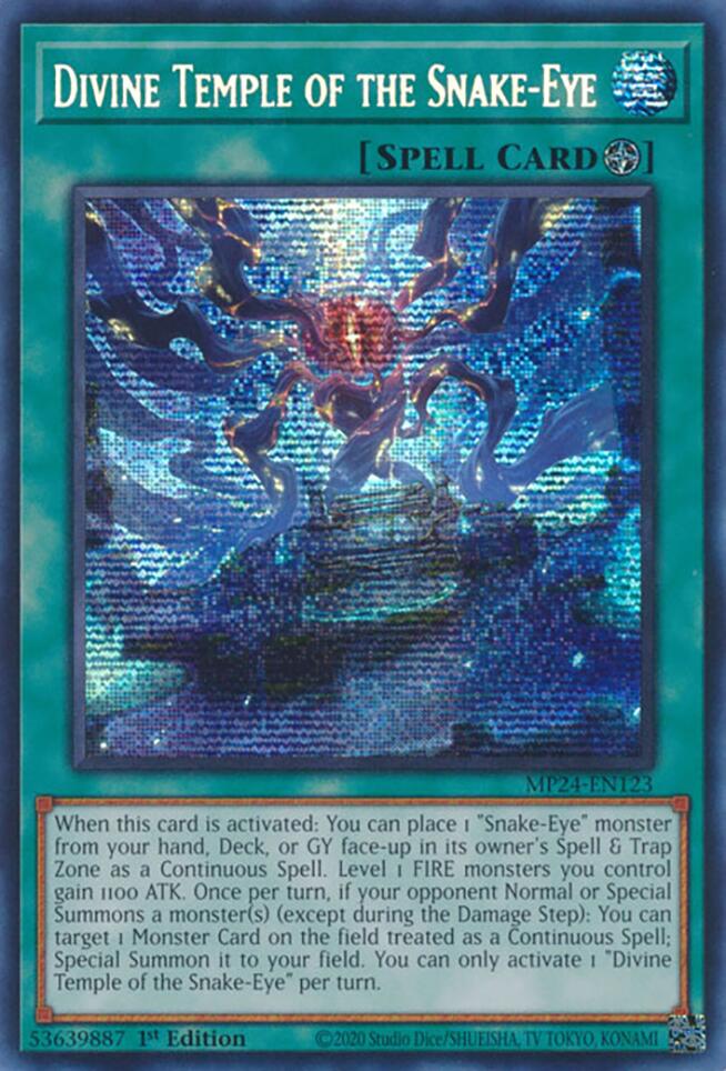 Divine Temple of the Snake-Eye [MP24-EN123] Prismatic Secret Rare | Shuffle n Cut Hobbies & Games