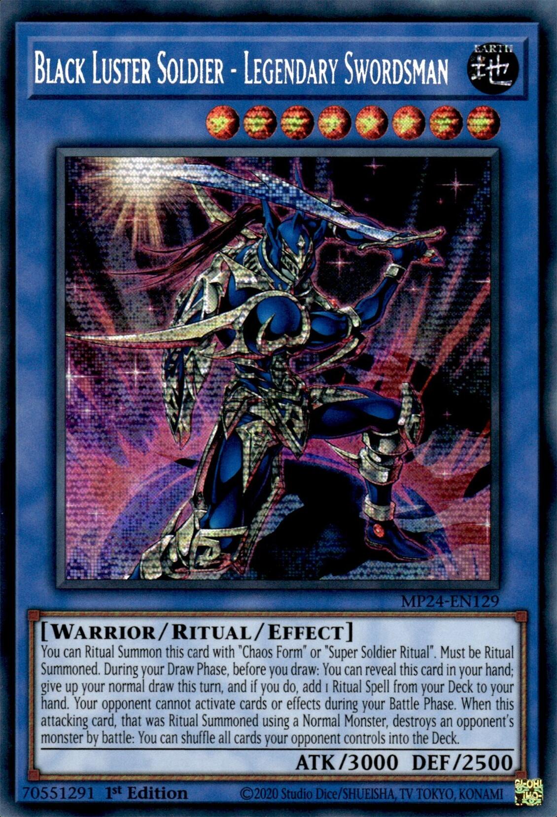 Black Luster Soldier - Legendary Swordsman [MP24-EN129] Prismatic Secret Rare | Shuffle n Cut Hobbies & Games