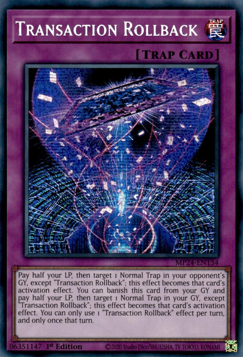 Transaction Rollback [MP24-EN134] Prismatic Secret Rare | Shuffle n Cut Hobbies & Games