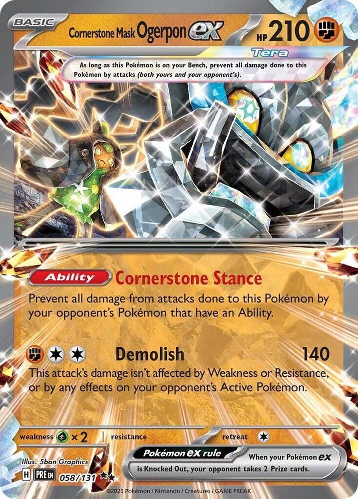 Cornerstone Mask Ogerpon ex (058/131) [Scarlet & Violet: Prismatic Evolutions] | Shuffle n Cut Hobbies & Games