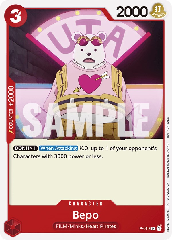 Bepo (One Piece Film Red) [One Piece Promotion Cards] | Shuffle n Cut Hobbies & Games