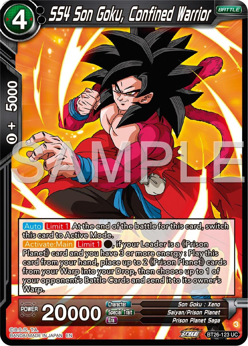 SS4 Son Goku, Confined Warrior (BT26-123) [Ultimate Advent] | Shuffle n Cut Hobbies & Games