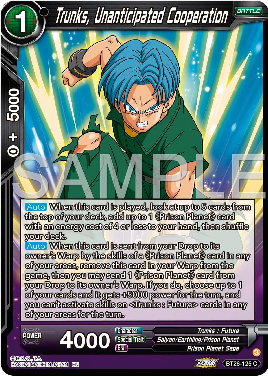 Trunks, Unanticipated Cooperation (BT26-125) [Ultimate Advent] | Shuffle n Cut Hobbies & Games