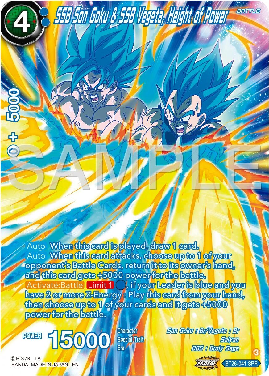 SSB Son Goku & SSB Vegeta, Height of Power (SPR) (BT26-041) [Ultimate Advent] | Shuffle n Cut Hobbies & Games