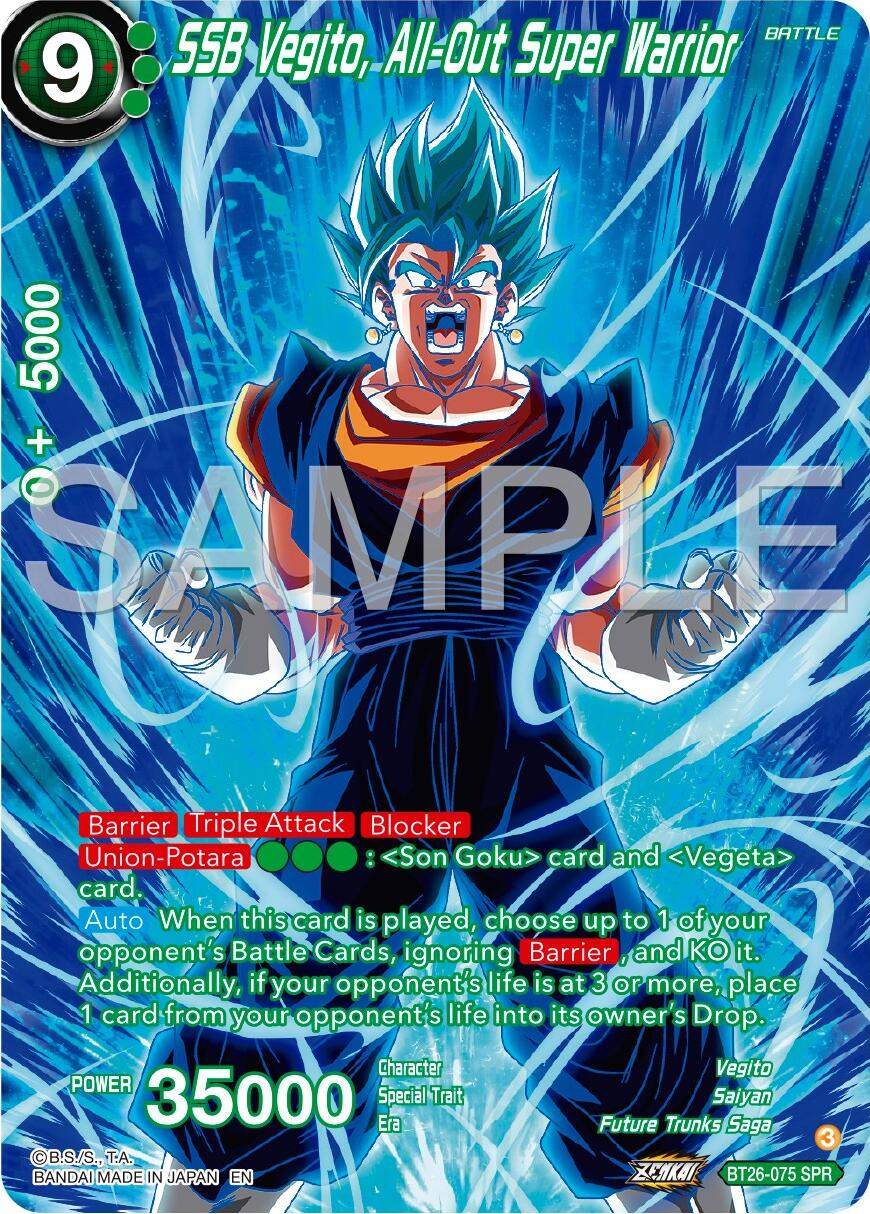 SSB Vegito, All-Out Super Warrior (SPR) (BT26-075) [Ultimate Advent] | Shuffle n Cut Hobbies & Games