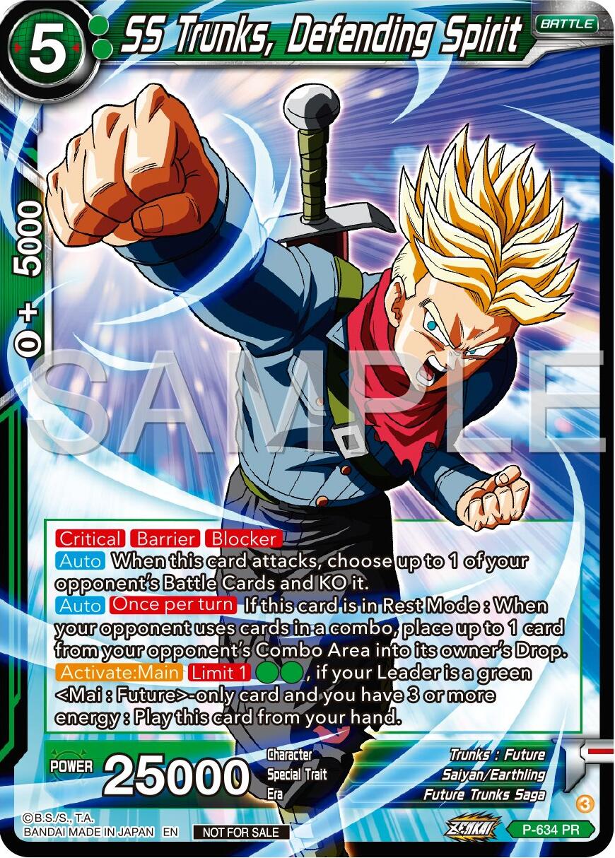 SS Trunks, Defending Spirit (Zenkai Series Tournament Pack Vol.9) (P-634) [Promotion Cards] | Shuffle n Cut Hobbies & Games