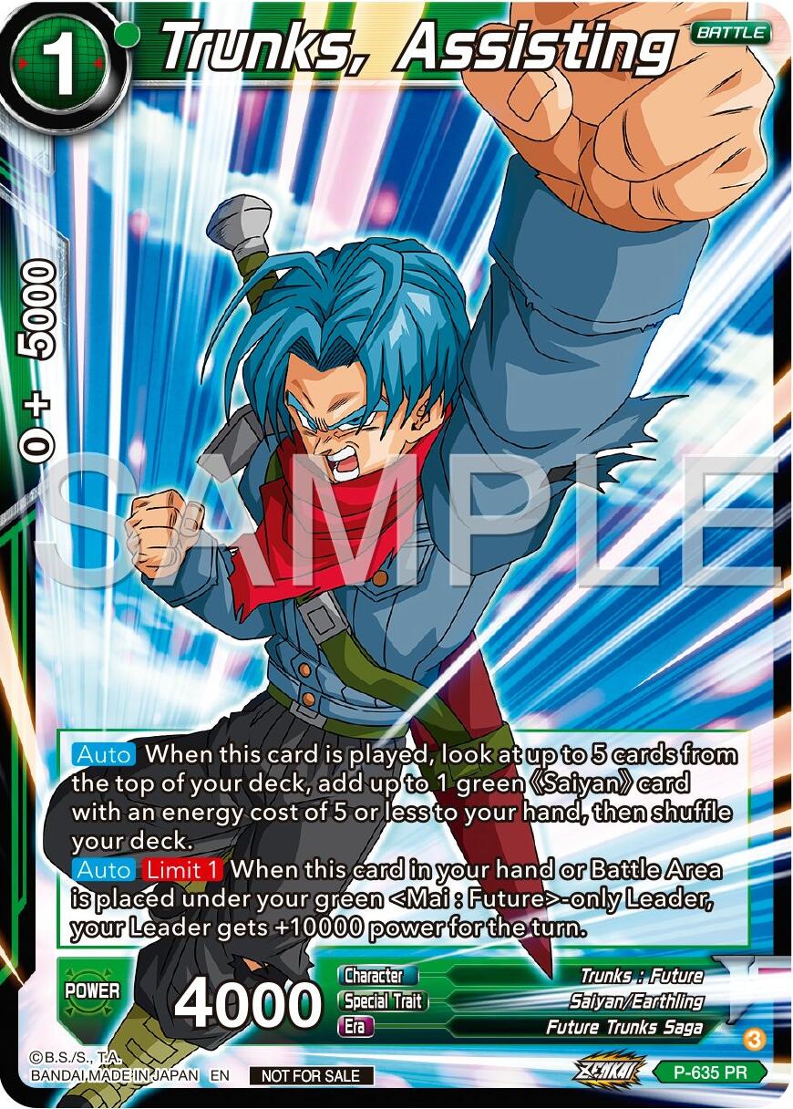 Trunks, Assisting (Zenkai Series Tournament Pack Vol.9) (P-635) [Promotion Cards] | Shuffle n Cut Hobbies & Games