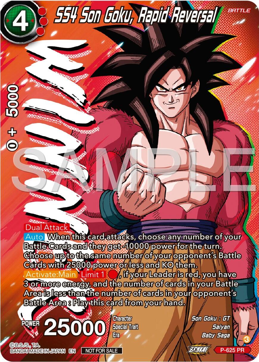 SS4 Son Goku, Rapid Reversal (Zenkai Series Tournament Pack Vol.9) (Winner) (P-625) [Promotion Cards] | Shuffle n Cut Hobbies & Games