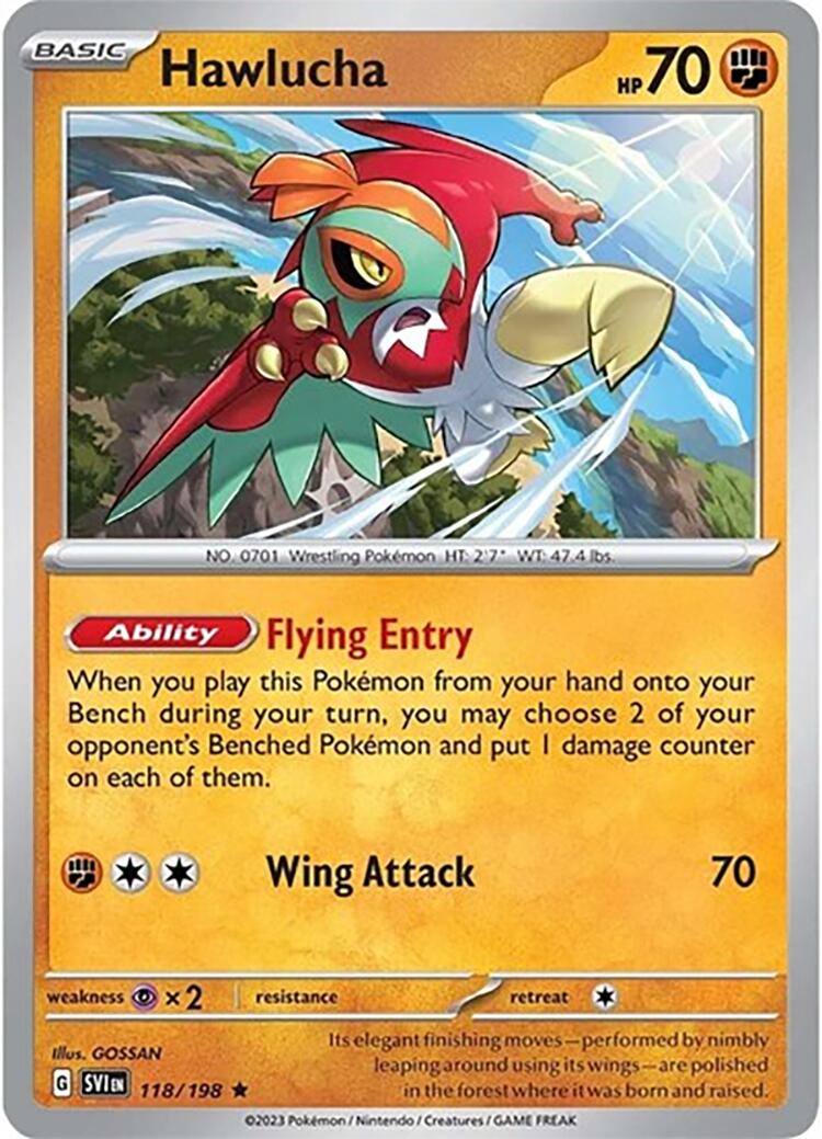 Hawlucha (118/198) (Theme Deck Exclusive) [Scarlet & Violet: Base Set] | Shuffle n Cut Hobbies & Games