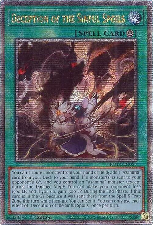 Deception of the Sinful Spoils (Quarter Century Secret Rare) [ROTA-EN055] Quarter Century Secret Rare | Shuffle n Cut Hobbies & Games