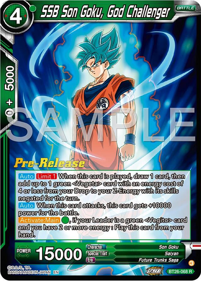 SSB Son Goku, God Challenger (BT26-068) [Ultimate Advent Prerelease Promos] | Shuffle n Cut Hobbies & Games