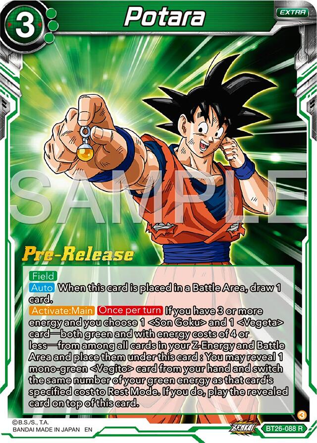 Potara (BT26-088) [Ultimate Advent Prerelease Promos] | Shuffle n Cut Hobbies & Games