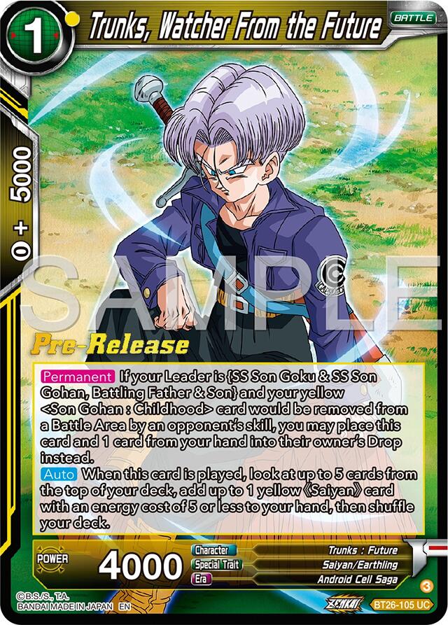 Trunks, Watcher From the Future (BT26-105) [Ultimate Advent Prerelease Promos] | Shuffle n Cut Hobbies & Games