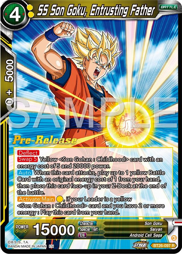 SS Son Goku, Entrusting Father (BT26-097) [Ultimate Advent Prerelease Promos] | Shuffle n Cut Hobbies & Games