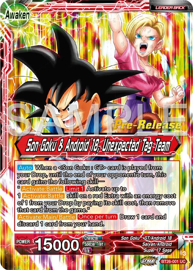 Son Goku // Son Goku & Android 18, Unexpected Tag Team (BT26-001) [Ultimate Advent Prerelease Promos] | Shuffle n Cut Hobbies & Games