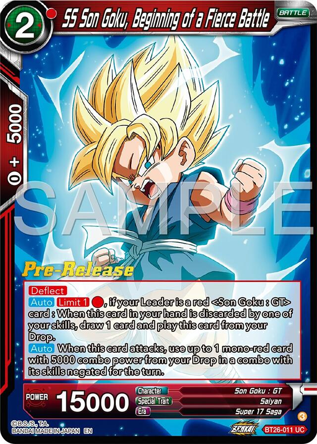 SS Son Goku, Beginning of a Fierce Battle (BT26-011) [Ultimate Advent Prerelease Promos] | Shuffle n Cut Hobbies & Games