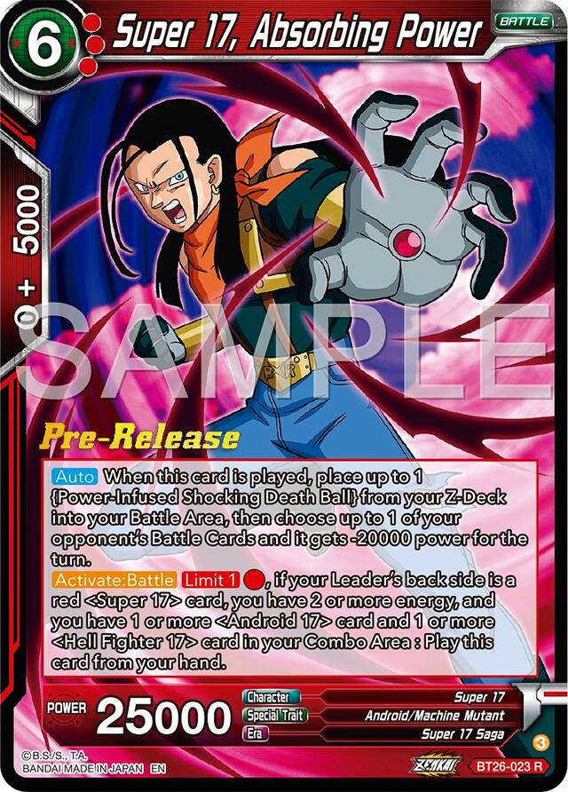 Super 17, Absorbing Power (BT26-023) [Ultimate Advent Prerelease Promos] | Shuffle n Cut Hobbies & Games