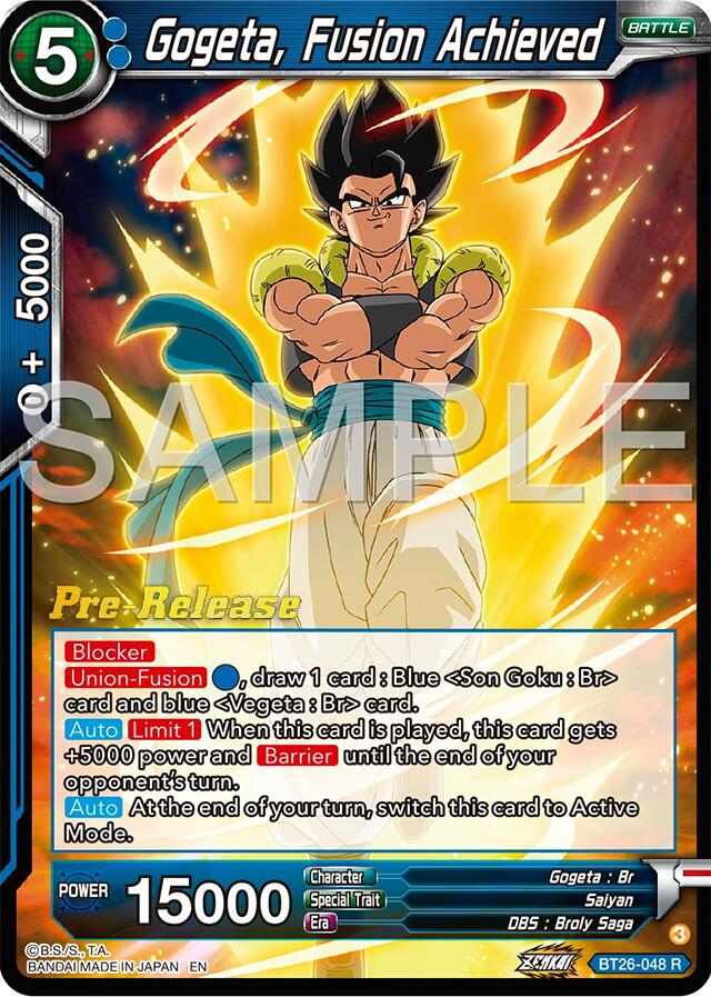 Gogeta, Fusion Achieved (BT26-048) [Ultimate Advent Prerelease Promos] | Shuffle n Cut Hobbies & Games