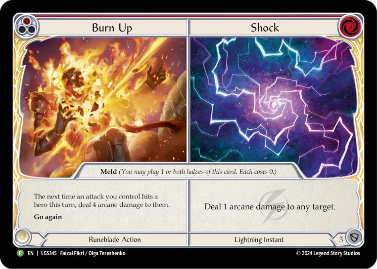 Burn Up // Shock [LGS345] (Promo)  Cold Foil | Shuffle n Cut Hobbies & Games