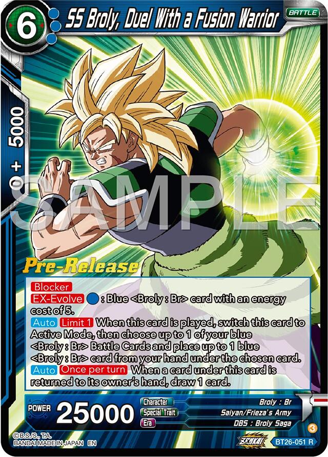 SS Broly, Duel With a Fusion Warrior (BT26-051) [Ultimate Advent Prerelease Promos] | Shuffle n Cut Hobbies & Games