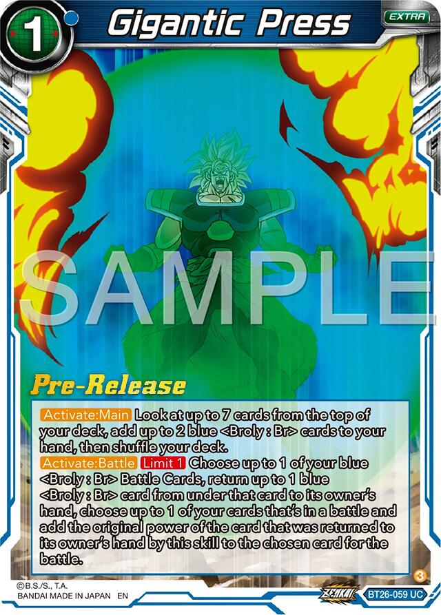 Gigantic Press (BT26-059) [Ultimate Advent Prerelease Promos] | Shuffle n Cut Hobbies & Games