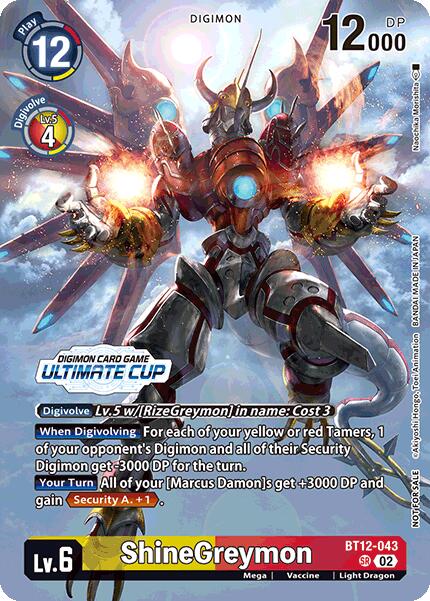 ShineGreymon [BT12-043] (Ultimate Cup 2024) [Across Time] | Shuffle n Cut Hobbies & Games