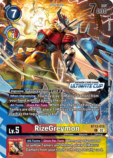 RizeGreymon [BT13-015] (Ultimate Cup 2024) [Versus Royal Knights Booster] | Shuffle n Cut Hobbies & Games