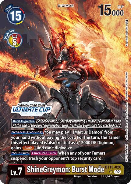 ShineGreymon: Burst Mode [BT13-020] (Ultimate Cup 2024) [Versus Royal Knights Booster] | Shuffle n Cut Hobbies & Games