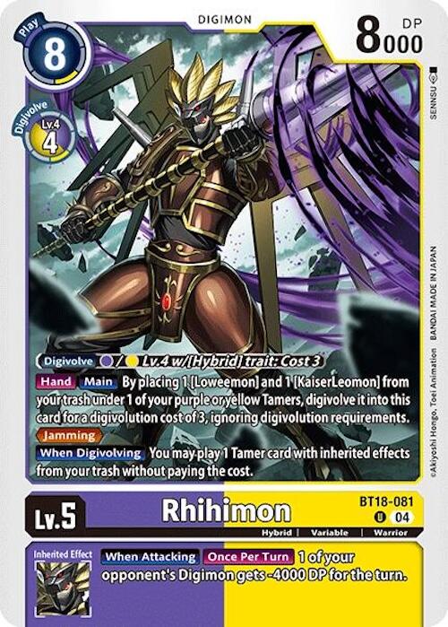 Rhihimon [BT18-081] [Release Special Booster 2.0] | Shuffle n Cut Hobbies & Games