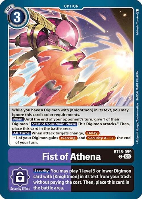 Fist of Athena [BT18-099] [Release Special Booster 2.0] | Shuffle n Cut Hobbies & Games