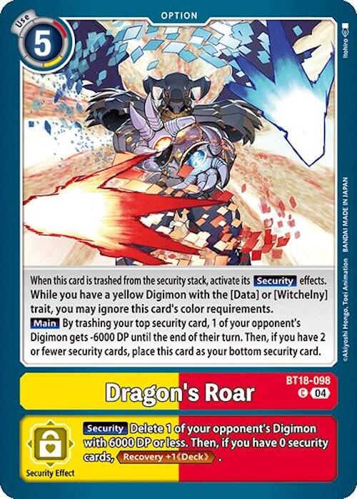 Dragon's Roar [BT18-098] [Release Special Booster 2.0] | Shuffle n Cut Hobbies & Games