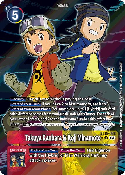 Takuya Kanbara & Koji Minamoto [BT18-088] (Release Special Booster 2.0: Box Promotion Pack) [Release Special Booster 2.0] | Shuffle n Cut Hobbies & Games