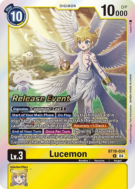 Lucemon [BT18-034] [Release Special Booster 2.0 Pre-Release Cards] | Shuffle n Cut Hobbies & Games