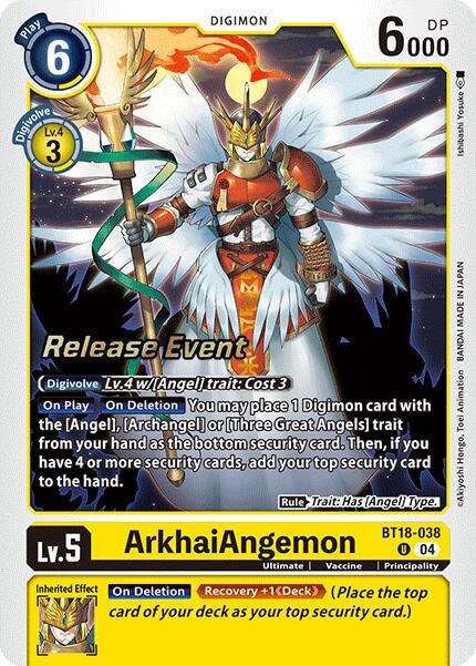 ArkhaiAngemon [BT18-038] [Release Special Booster 2.0 Pre-Release Cards] | Shuffle n Cut Hobbies & Games