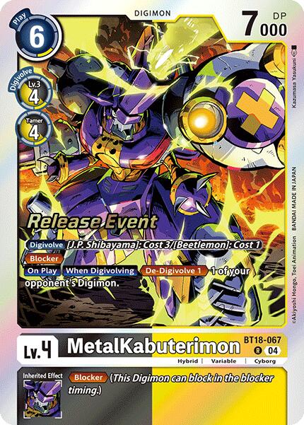 MetalKabuterimon [BT18-067] [Release Special Booster Ver.2.0 Pre-Release Cards] | Shuffle n Cut Hobbies & Games