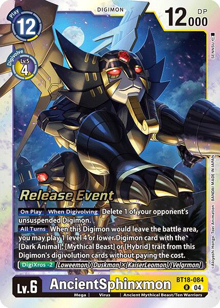 AncientSphinxmon [BT18-084] [Release Special Booster 2.0 Pre-Release Cards] | Shuffle n Cut Hobbies & Games