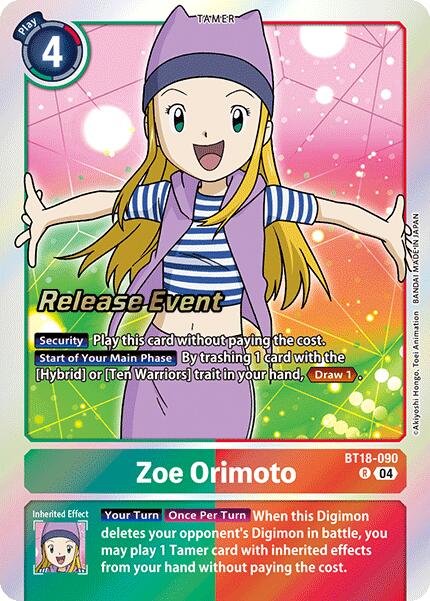 Zoe Orimoto [BT18-090] [Release Special Booster 2.0 Pre-Release Cards] | Shuffle n Cut Hobbies & Games