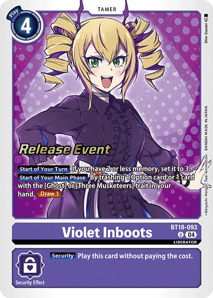 Violet Inboots [BT18-093] [Release Special Booster Ver.2.0 Pre-Release Cards] | Shuffle n Cut Hobbies & Games