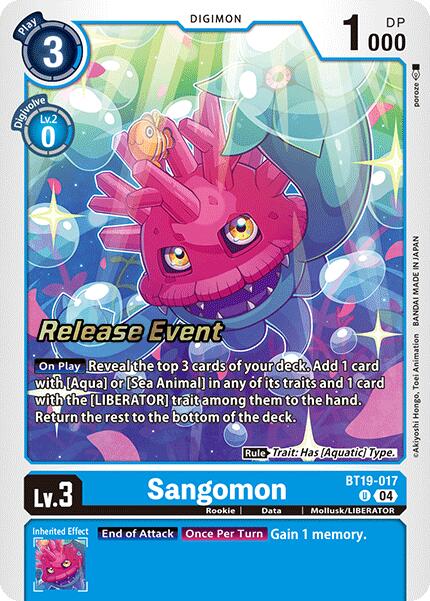 Sangomon [BT19-017] [Release Special Booster 2.0 Pre-Release Cards] | Shuffle n Cut Hobbies & Games