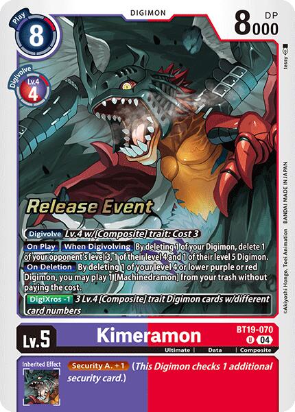 Kimeramon [BT19-070] [Release Special Booster 2.0 Pre-Release Cards] | Shuffle n Cut Hobbies & Games