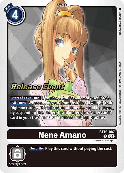 Nene Amano [BT19-087] [Release Special Booster Ver.2.0 Pre-Release Cards] | Shuffle n Cut Hobbies & Games