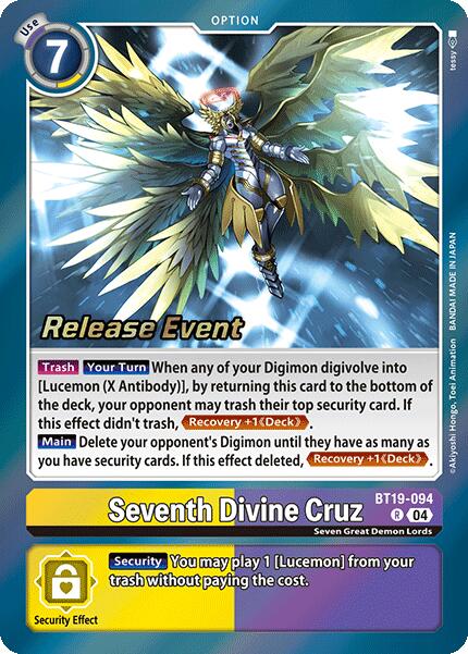 Seventh Divine Cruz [BT19-094] [Release Special Booster Ver.2.0 Pre-Release Cards] | Shuffle n Cut Hobbies & Games