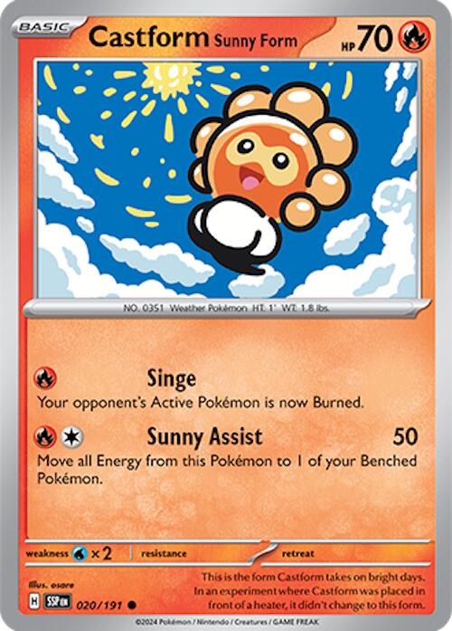 Castform Sunny Form (020/191) [Scarlet & Violet: Surging Sparks] | Shuffle n Cut Hobbies & Games