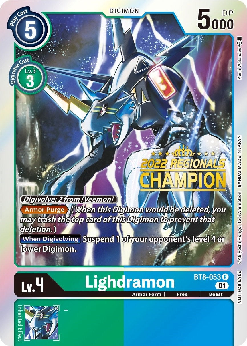 Lighdramon [BT8-053] (2022 Championship Offline Regional) (Online Champion) [New Awakening Promos] | Shuffle n Cut Hobbies & Games