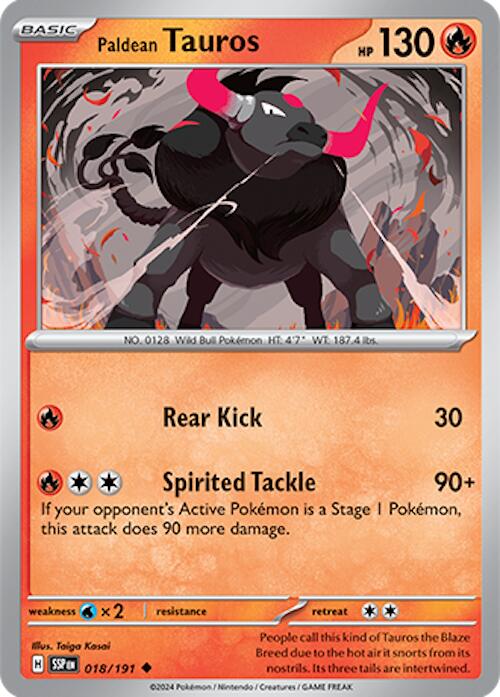 Paldean Tauros (018/191) [Scarlet & Violet: Surging Sparks] | Shuffle n Cut Hobbies & Games