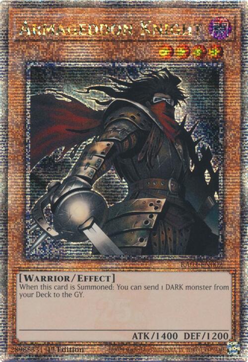 Armageddon Knight (Quarter Century Secret Rare) [RA03-EN002] Quarter Century Secret Rare | Shuffle n Cut Hobbies & Games