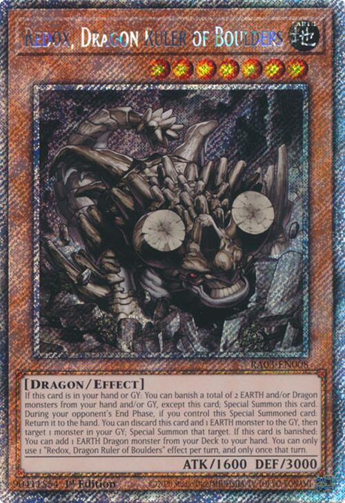 Redox, Dragon Ruler of Boulders (Platinum Secret Rare) [RA03-EN008] Platinum Secret Rare | Shuffle n Cut Hobbies & Games