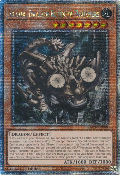 Redox, Dragon Ruler of Boulders (Quarter Century Secret Rare) [RA03-EN008] Quarter Century Secret Rare | Shuffle n Cut Hobbies & Games