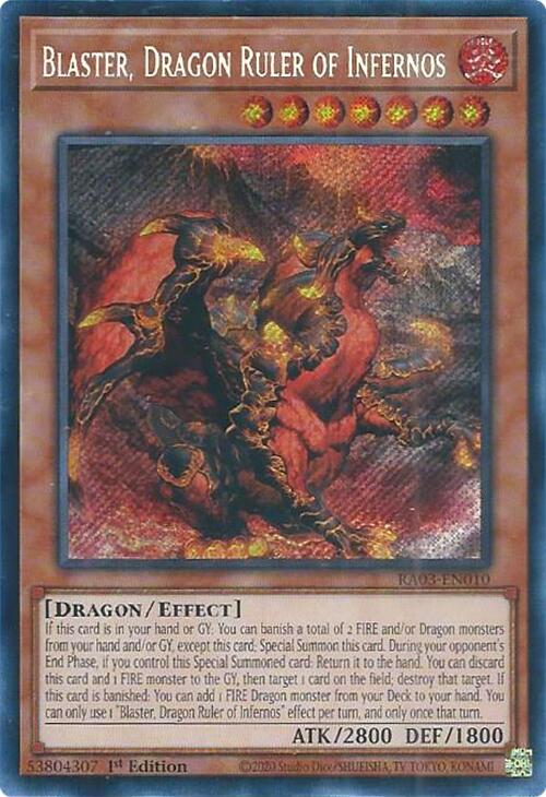 Blaster, Dragon Ruler of Infernos (Secret Rare) [RA03-EN010] Secret Rare | Shuffle n Cut Hobbies & Games